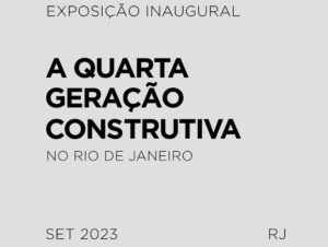 Tomaz Viana Instagram - Hoje (11/09) às 17h, a FGV Arte inaugura seu espaço na Praia de Botafogo com a exposição "A quarta geração construtiva no Rio de Janeiro". Com curadoria do crítico de arte Paulo Herkenhoff, a mostra reúne trabalhos de 47 artistas cariocas de origem, de adoção ou visitantes marcados pela cidade, de diferentes gerações e linguagens.

Além das exposições, a FGV Arte prevê ainda seminários, oficinas metodológicas e cursos práticos de formação para as artes. Em breve, mais novidades!

#FGVArte #artecontemporânea #artebrasileira #vemprafgvarte
