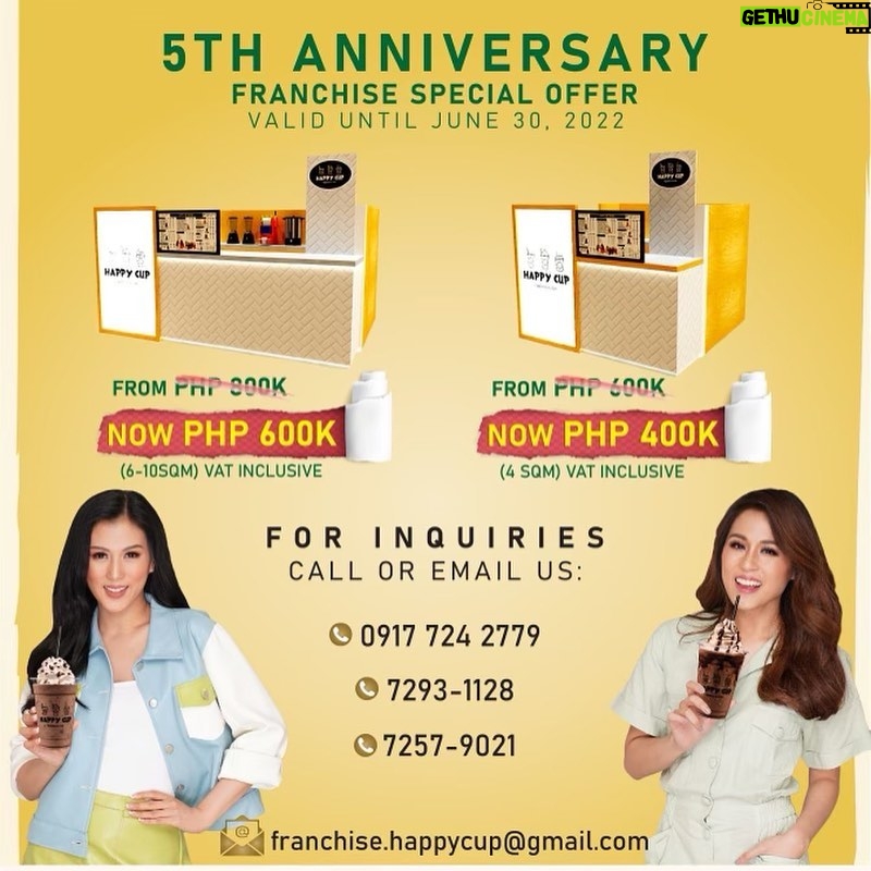 Toni Gonzaga Instagram - In celebration of our 5th Anniversary, we are having our first ever franchise sale! Swipe left for details..✨