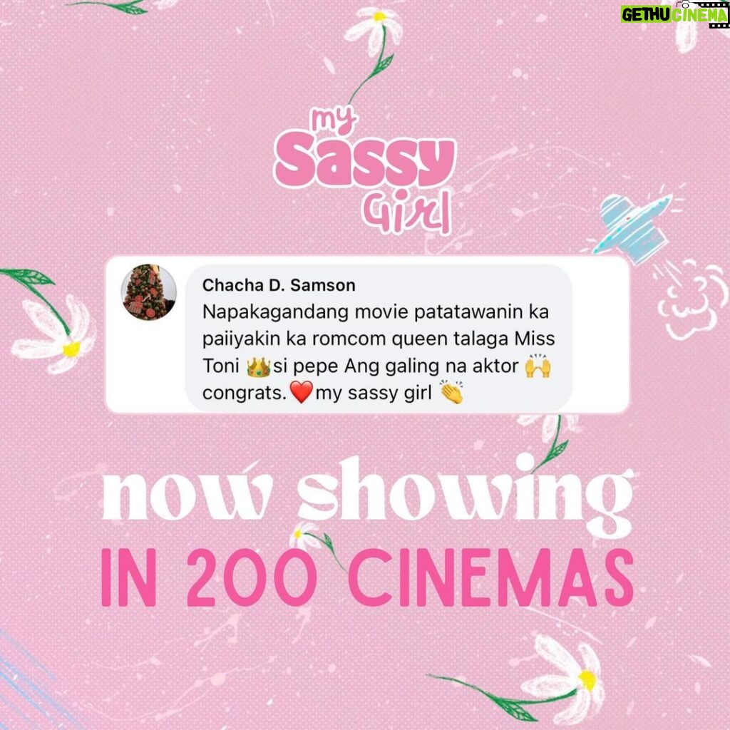 Toni Gonzaga Instagram - #MySassyGirlFever is definitely ON!!!💖 We are now showing in 200 CINEMAS nationwide! Maraming salamat sa mga nanuod na at sa mga manunuod mamaya, kita-kits!😉 #MySassyGirl #MySassyGirlPH