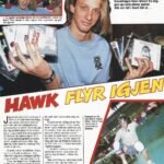 Tony Hawk Instagram – Pages from a 1989 Norwegian mag “SKATEBOARD.” A lot going on here – and a lot that I didn’t translate – but key takeaways are:
– pioneering #lifestylegrab
– two handfuls of CD’s including SLF, Erasure, U2, The The, Love & Rockets, Peter & Test Tube Babies. I must have bought these all while on tour since I didn’t have a CD binder. And I definitely broke / scratched / lost most of them along the way.
– handwritten note proclaiming skateboarding is not a crime… because it was once outlawed in Norway
– Limpies pants & bum bag, Airwalks and experimental Underhill deck
– typical Euro demo scene circa 1989
 – judo air while #rayunderhill watches over me, as I like to think he continues to do.
Thanks to @johnharaldknutsson for the scans! 🇳🇴🛹
