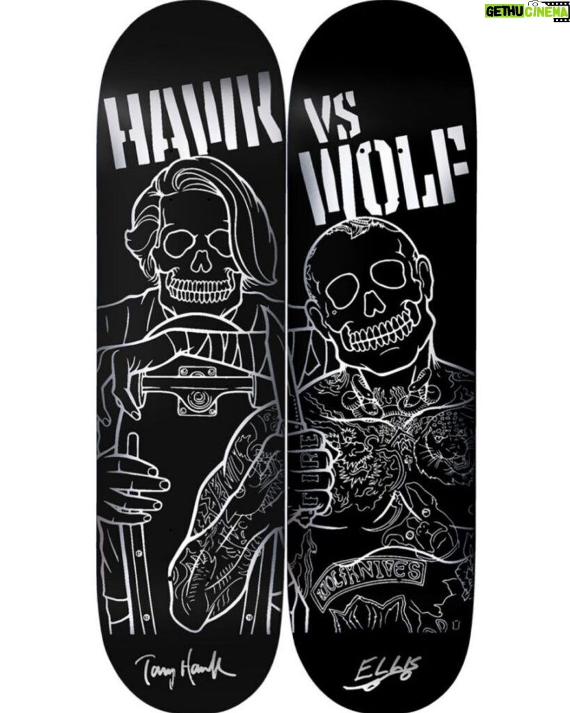 Tony Hawk Instagram - Signed @hawkvswolf are still available and shipping immediately. And holidays are approaching fast… what a coincidence! Use code HOHOHO for $50 off at tonyhawk.com 🛹🦅⚔️🐺🛹 Art by @timbaronart
