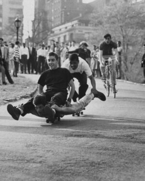 Tony Hawk Instagram - NYC, 1965: skateboarding was already bringing people together for collective joy. The first dude is the coolest, ever. I would love to identify him just to find out how he adopted a perfect stance his first time out… and on his lunch break? 
Last pic is the legendary @pattimcgee, unintentionally paving the way for future generations of women to become pro skaters. 
📷: Bill Eppridge / Life Magazine