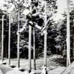 Tony Hawk Instagram – Fakie ollie, Cedar Crest, 1987
This was my only visit to this legendary ramp which was built in the unseen forest of a country club. It was placed at the intersection of four county lines so that no police or authorities could claim full jurisdiction to have it removed. Genius DIY renegades. Check out the “Blood and Steel” documentary for the full story. 
📷: @lapperzine