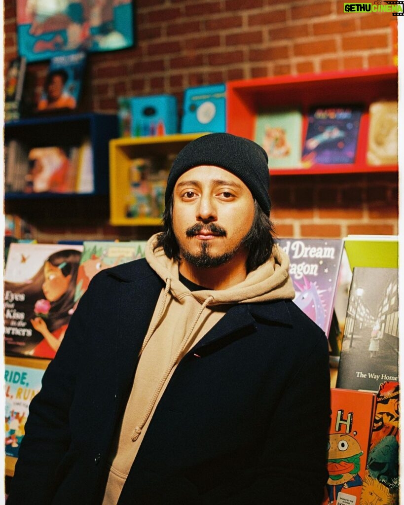 Tony Revolori Instagram - Had a great opportunity to have a brain-fogged chat with Cariann @l.odet and dope dog and pancake filled shoot with @dimitritzoy. Had a blast doing both. Big thank you to @skylightbooks for letting us sneak some photos in the store. Shoes: @onitsukatigerofficial Hoodie: @logic
