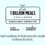 Tony Robbins Instagram – The secret to living is GIVING. 

As many of you know, when I was 11 years old it seemed my family was in for a really tough holiday — we were without money or food. Suddenly, there was a knock at the door and there stood a kind stranger with a basket of food. That was the day I learned that STRANGERS DO CARE. Generosity transforms lives — and it starts with US. 

That single act of caring and kindness that we experienced as a total surprise completely changed my life and inspired my mission to END WORLD HUNGER. 

Together with Feeding America, I launched the 1 Billion Meals Challenge with a goal to provide 1 billion meals to those in need by 2025. Today we have a very special announcement – watch to hear an update on our progress! 

There’s still work to be done! Today, on Giving Tuesday, let’s come together to help make a difference. ❤️🙏 The reality of food insecurity is far more severe than many realize. Here in the United States, a staggering 44 million individuals don’t know when or where their next meal will come from. It is truly heartbreaking that children, the elderly, and the most vulnerable among us are the ones suffering most through such challenging times. 

From now until December 5, donations will be double matched through my Challenge with Feeding America—providing triple the impact—up to a total donation of $100,000. $1 helps provide at least 10 meals secured by Feeding America® on behalf of local member food banks. 🥘 

This means your $10 can transform into 300 meals, bringing hope to individuals and families. 
 
If you feel called to help, we invite you to click the donation button on this post to join our mission to #ENDHUNGER. 

Thank you for your kindness, your compassion, and your willingness to help others. Your generosity is the foundation upon which we build a better world. 🤝❤️
