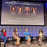 Tonya Lewis Lee Instagram - Such a pleasure sharing the stage with fellow producers and powerhouse women: @Debramchase @madamefaleshill @Crystalmccrary to talk about being a producer and the importance of diverse storytelling for all people. Thank you @paleycenter for this fantastic and productive opportunity!