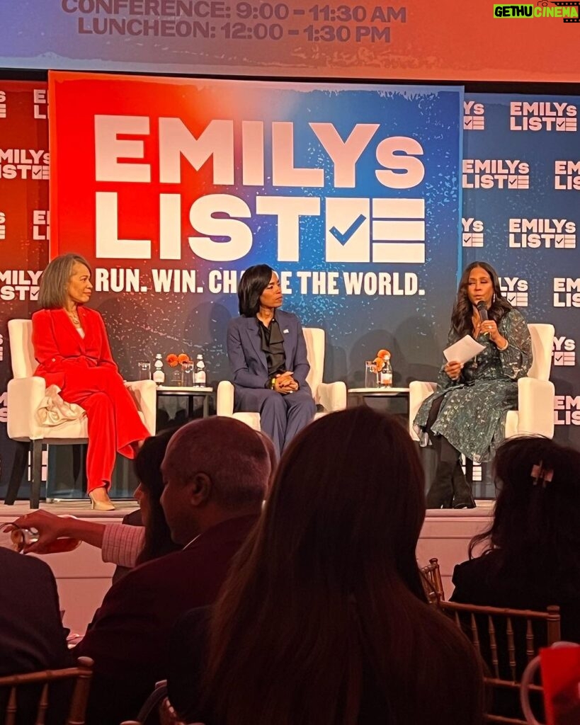 Tonya Lewis Lee Instagram - It was an honor to attend the recent @emilys_list luncheon. Thank you @mayaharris for the invitation! We heard from some remarkable women including new CA Senator @laphonzabutler All the women had powerful stories about their journey as representatives of the people of the nation. Each one talking about equity in race and gender and true freedom in a nation that is a forever work in progress. I loved this quote from Senator Laphonza Butler: “I wouldn’t let myself down and miss an opportunity to serve at my highest potential.” Congratulations on the appointment and wishing you the very best!