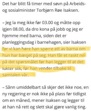 Torbjørn Røe Isaksen Instagram - Jada. Da føler jeg liksom at hverdagen er tilbake da. Intervju med @telemarksavisa —>