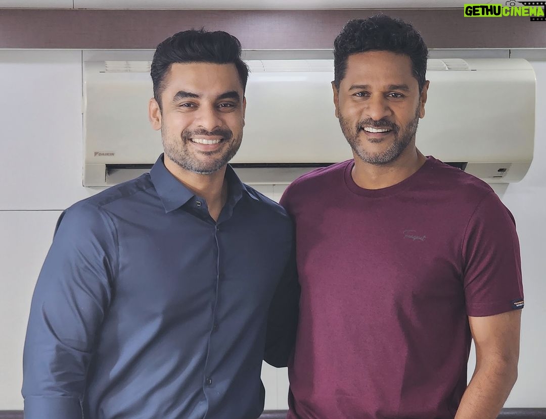 Tovino Thomas Instagram - Lovely meeting you sir!! @prabhudevaofficial ❤️