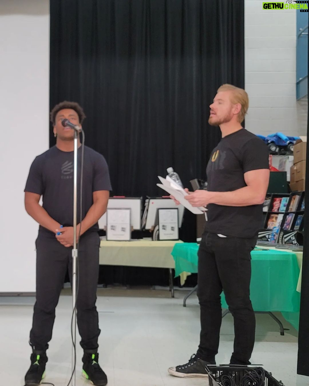Trevor Donovan Instagram - I got to work with a great group of kids today on our #TeamUpstanders anti-bullying assembly. It's going to be amazing!