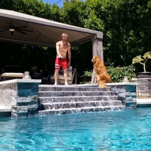 Trevor Donovan Instagram - Stay still Shadow... 😬
Did you get in a pool yet this summer? #fridayvibes