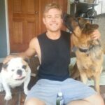 Trevor Donovan Instagram – I ain’t gonna lie, caring for a disabled pet isn’t easy… but if Dogbert ain’t giving up yet, neither should I. 
#GermanShepherd #Bulldog #dogs #love Los Angeles, California