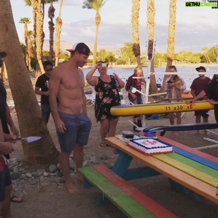 Trevor Donovan Instagram - Do you celebrate your Birthday like this every year? This is the 1st time I did in over 10 years. Not much of a Birthday person. Watch what happens at the end of the video. #hotwatermovie #showthemyourass #birthday #libra Lake Havasu City, Arizona
