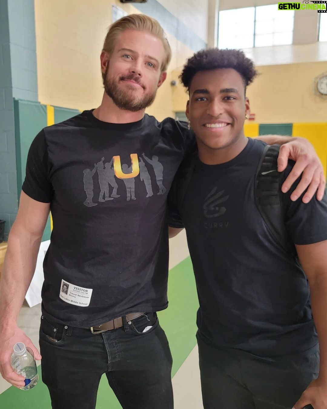 Trevor Donovan Instagram - I got to work with a great group of kids today on our #TeamUpstanders anti-bullying assembly. It's going to be amazing!