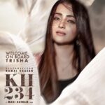 Trisha Instagram - With utmost delight, we greet and welcome the dazzling actor @trishakrishnan in our exciting journey #TitleAnnouncementToday5pm #KH234 #Ulaganavagan #KamalHaasan #HBDKamalSir #HBDUlaganayagan @ikamalhaasan #ManiRatnam @arrahman #Mahendran @siva_ananth #Shenmagamoorthy @rkfioffl @madrastalkies @redgiantmovies_ @turmericmedia @dop007 @sreekarprasa @anbariv_action_director @sharmishta.roy @amritha.ram @ekalakhani @ranjithambady @sharanyaspotstalent @gopiprasannaa @idiamondbabu @sathish_pro @magizhmandram @ursvamsishekar @pratheeshsekhar @harisharasu_pro