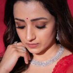 Trisha Instagram - Thanks to everyone who made me feel like a “WOW” 🤣✨🌹🧿 Outfit: @toraniofficial Jewellery: @grtjewellers Style team : @ekalakhani @team___e @malinikarthikeyan @harshene.ravichandar HMU @makeupandhairbypris @rachelstylesmith Photographed by @kannasrihari #leo #TeamE #StyledByEka #bloodysweetvictory #LCU #leosuccessmeet