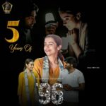 Trisha Instagram – 5 glorious years🥹😇🧿 
Thank you Prem🙏🏻 and to my people who made Jaanu a household name❣️
#5yearsof96