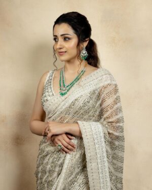 Trisha Instagram - 🫰🏻🧿 

Outfit : @jade_bymk 
Jewellery : @grtjewellers 
Footwear : @themadrastrunk 

Style team : @ekalakhani @team___e @malinikarthikeyan @harshene.ravichandar 

HMU @makeupandhairbypris @rachelstylesmith 
Photographed by @kiransa 

#galattanakshatraawards #trishakrishnan #TeamE #StyledByEka