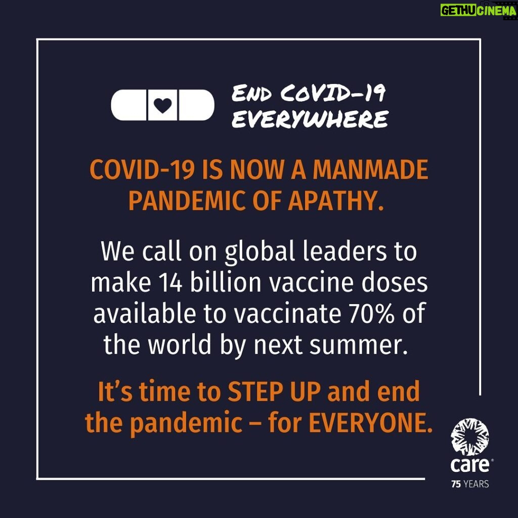 Troian Bellisario Instagram - #COVID19 is now a manmade pandemic of apathy , with only 2% of people in low-income countries having been vaccinated. That’s why I’m joining @careorg in calling on world leaders to deliver 7 billion #covidvaccine doses by the end of 2021 & 7 billion more by mid-2022 to vaccinate 70% of the world and end the pandemic EVERYWHERE . No one is safe until everyone is safe . Learn more at care.org/EndCOVIDEverywhere #EndCOVIDEverywhere