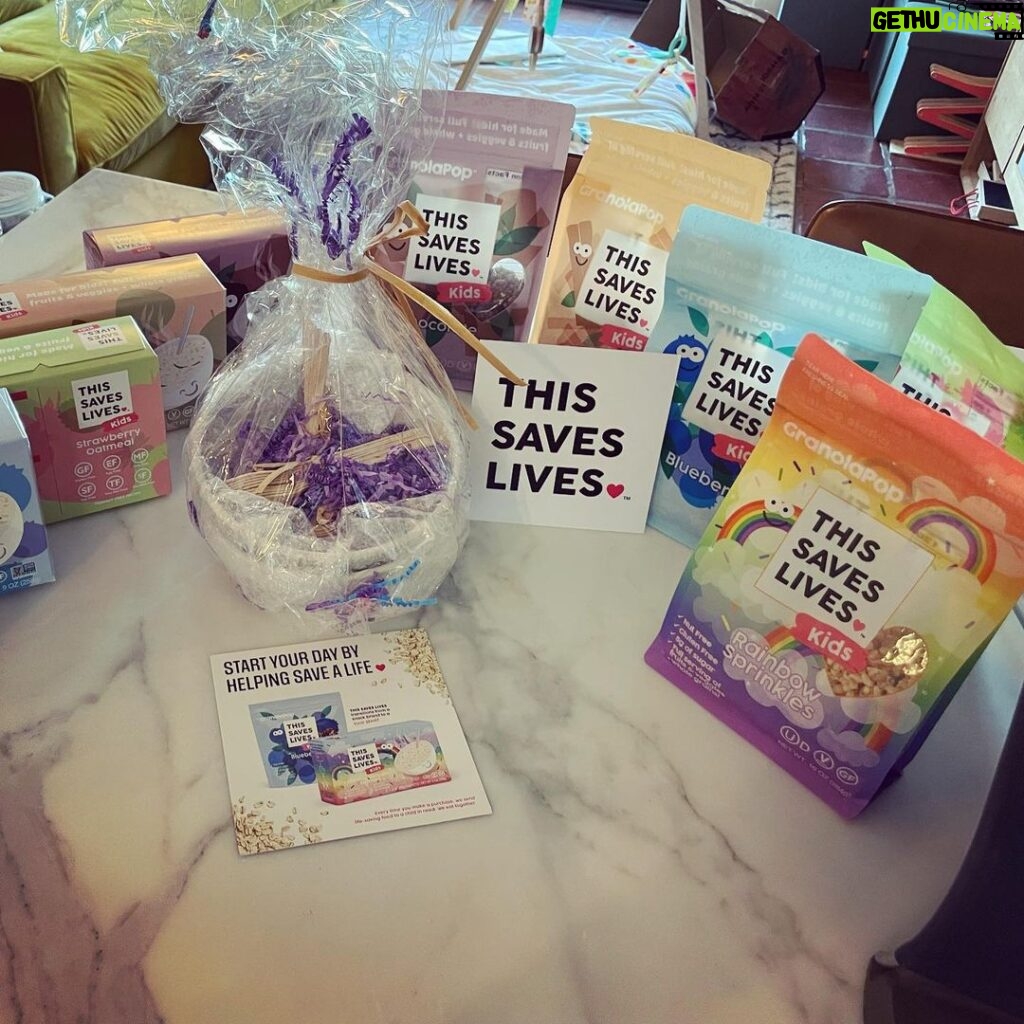 Troian Bellisario Instagram - Hey Hi Heeeeeeeeeey yall’! You know I'm a huge fan of This Saves Lives. (You should be too for all the good they do!) Well, they just launched two brand new products - Oatmeal and GranolaPop. My littles can't get enough of them! She’s eating GranolaPop by the fistful, and wearing some of the oatmeal. But it's totally worth it because it's so tasty, has one full serving of fruits and veggies, and helps to save lives. Check out @thisbar by shopping the link in my bio and use my code Troian20 for 20% off your order! Sending lots of delicious love. Help us make a difference filling bellies all over the world and fill your little one’s belly as well!