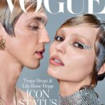 Troye Sivan Instagram - my first ever Vogue cover. and it’s with my twin bestie 😍 thank you @vogueaustralia , @christinecentenera , @lilyrose_depp. this is an insane dream come true 🥹🩵