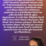 Tuğçe Kazaz Instagram - KİM BU ELON MUSK? WHO IS ELON MUSK? We live in a strange state of mind. The United States and Israel won't want it, but Elon Musk, the man from the Pentagon, will defy them and won't object to the genocide in Gaza being brought to the world's attention. If you buy it! What they really want is to use an artificial 'heroisation' to promote the new world order, which will be dominated by corporations, and to elevate one of these corporations to the rank of supranational power, which it is today. Imagine, Israel doesn't feel the need to convince the United States, but it is trying to convince Elon Musk! And Elon Musk is playing his part brilliantly. He will respond to Israel's wishes, but on occasion he will also respond to the wishes of the Palestinians in order to gild the pill. Musk, who yesterday appeared in Ukraine, today in Iran and Palestine, will tomorrow appear in the Pacific, Kashmir and Korea. I'm not sure whether people are aware of this. And there's another thing I'm not sure of: if corporations are going to rule the new world - which they will - is our country's 'company' prepared, and if not, why not? We don't need Elon Musk, we need a company that acquires supranational power, controls the channels of communication and vigorously engages in the space race. Otherwise, we won't be able to survive in the new world only with the republic. #elonmusk #netanyahu #gazawar #gaza #gazze #gazzedekatliamvar #filistin #özgürfilistin #palestine #freepalestine #gazagenocide #ceasefirenow #usa #abd #çin #pasifik #pentagon #ceasefire #türkiye #turkey #cumhuriyet #tuğçekazaz #tugcekazaz #reels #reelsinstagram #tiktok #tiktokvideo #tiktokviral #keşfet #keşfetteyizzz