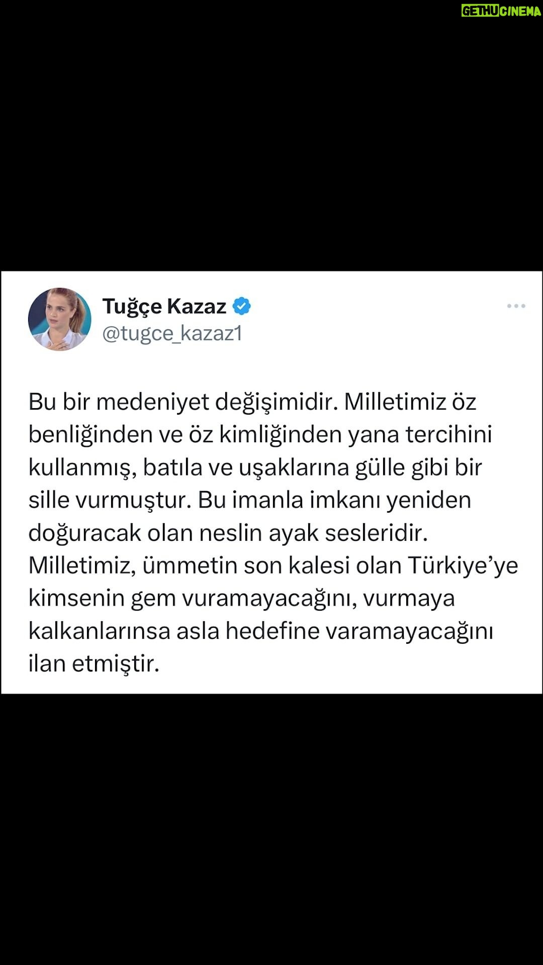 Tuğçe Kazaz - 13.8K Likes - BU BİR MEDENİYET DEĞİŞİMİZDİR!
#erdoğan #receptayyiperdoğan #cumhurbaşkanımızreceptayyiperdoğan #akparti #cumhurittifakı #kemalkılıçdaroğlu #kılıçdaroğlu #milletittifakı #seçim2023 #2023 #28mayıs #zafer #türkiye #türkiyeyüzyılı #tuğçekazaz #tugcekazaz #reels #tiktok #shorts