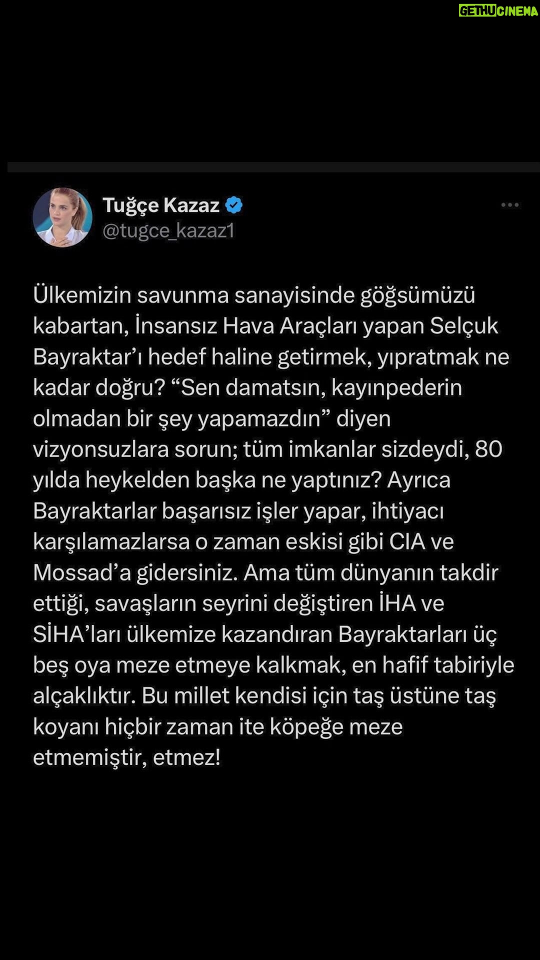 Tuğçe Kazaz - 14.2K Likes - EN HAFİF TABİRİYLE ALÇAKLIKTIR
#selçukbayraktar #iha #siha #kızılelma #heykel #tuğçekazaz