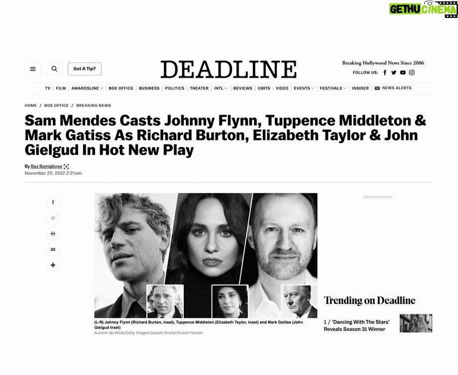 Tuppence Middleton Instagram - Mendes. Thorne. Flynn. Gatiss. Losing my mind! Come and see @nationaltheatre next year 🙏🏽 … link in bio