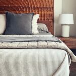Ty Pennington Instagram - Custom headboard and layered linens in my nyc abode 🏙️ . Behind the design… This headboard was inspired by the ocean ripples in the sand 🌊 To achieve a similar effect, I scanned my finger prints, enlarged the image and then programmed it into the CNC router. It’s made from Heart Pine and measures over 9ft tall! I’ll share a bigger picture on my stories 👆🏼#typenningtondesign . . #design #interiors #bedroom #nyc #bedroomdesign #customfurniture #furnituredesign #bedroomdecor Chelsea, Manhattan