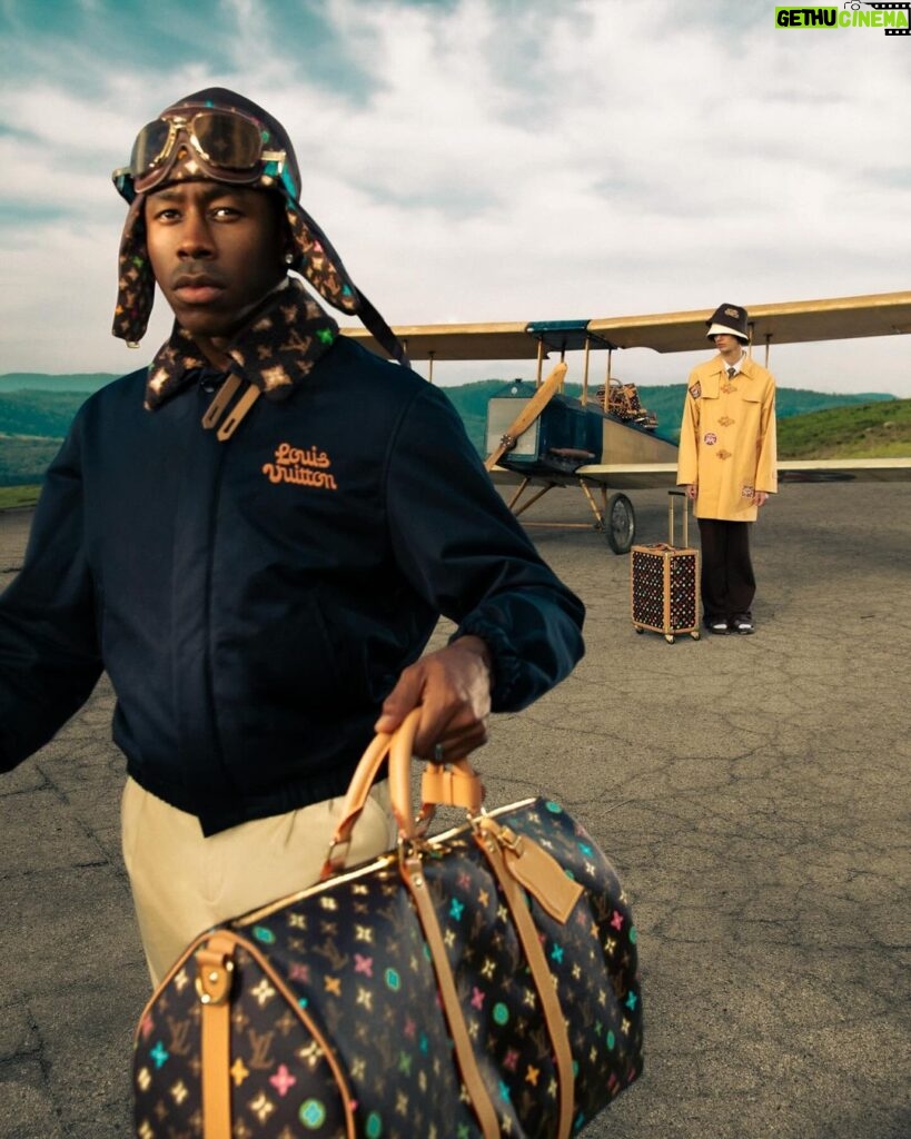 Tyler, the Creator Instagram - a Louis Vuitton collection by TYLER OKONMA. hand drawn craggy monogram. chess board is my favorite thing ive made. thank you @pharrell i love you, you keep throwing me the keys. the @louisvuitton team thank yall for allowing these ideas come to life. thank you @darrenvongphakdy we really ran in there like we ran the place. and @missrazavi and @luisperezdop we the trio for real 💖 ive been making clothes since i was 13, sheesh. @skateboard @happyplaceig @barberextraordinaire @ladysoulfly @facebymanu @mirandalorenz @malvivi3nte