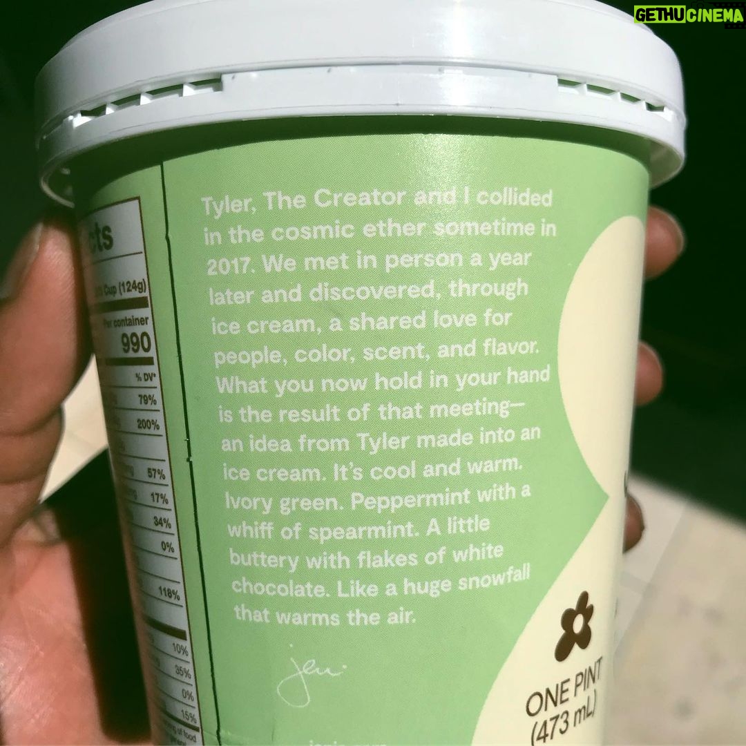 Tyler, the Creator Instagram - IVE MADE AN ICE CREAM WITH @jenisicecreams : JULY 6TH ONLINE/GOLF -- JULY 8TH AT JENIS STORES*