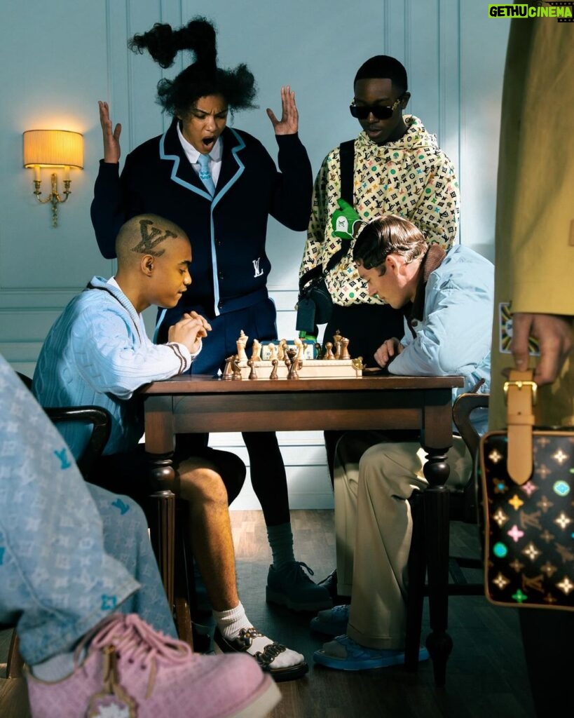Tyler, the Creator Instagram - a Louis Vuitton collection by TYLER OKONMA. hand drawn craggy monogram. chess board is my favorite thing ive made. thank you @pharrell i love you, you keep throwing me the keys. the @louisvuitton team thank yall for allowing these ideas come to life. thank you @darrenvongphakdy we really ran in there like we ran the place. and @missrazavi and @luisperezdop we the trio for real 💖 ive been making clothes since i was 13, sheesh. @skateboard @happyplaceig @barberextraordinaire @ladysoulfly @facebymanu @mirandalorenz @malvivi3nte