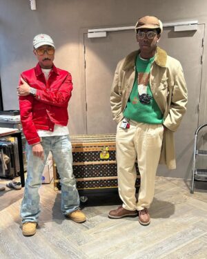 Tyler, the Creator Instagram - a Louis Vuitton collection by TYLER OKONMA. 

hand drawn craggy monogram. chess board is my favorite thing ive made. thank you @pharrell i love you, you keep throwing me the keys. the @louisvuitton team thank yall for allowing these ideas come to life. thank you @darrenvongphakdy we really ran in there like we ran the place. and @missrazavi and @luisperezdop we the trio for real 💖

ive been making clothes since i was 13, sheesh. 

@skateboard 
@happyplaceig 
@barberextraordinaire 
@ladysoulfly 
@facebymanu
@mirandalorenz 
@malvivi3nte
