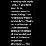 Tyrese Gibson Instagram - Sometimes I think out loud….. Don’t pay me no mind……. In 2024 if you are the CEO or president of your company or the head of HR [ Human Resources ] and you have a company meeting sitting a BOARD ROOM TABLE about there is nobody black and brown AT that table….. It says nothing about us we are VERY CAPABLE of contributing….. The door has been SHUT SOLID and we have never been invited to sit at table…. That’s why we aren’t there….. Like any boss…. We are done with waiting so if you’re not invited? You invited yourself….. if they don’t wanna include you? Don’t lose any sleep just BOSS UP ANS CREATE YOUR OWN LANE!!!!!! #ShameOnYou for literally skipping over so many capable people just because we are black and brown…….. Stay encouraged out there guys….. GOD IS THE GREATEST!!!!!! Rejection is GODS PROTECTION!!!!!