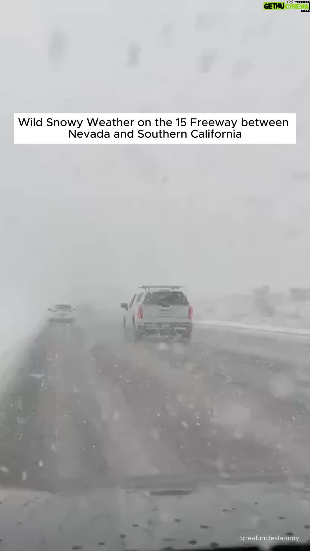 Tyrese Gibson Instagram - This happened on the 15 freeway headed to Vegas…..: WTF is going on is the west coast the new east coast? We get ALL SEASONS now??