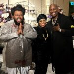 Tyrese Gibson Instagram - I feel like everywhere I go with Mama Kim for every singer, songwriter, vocalist, vocal arranger or overall recording artist, and executive the moment they see her they face light up like I’m walking around with a Christmas tree and the singing SANTA!!! lol Love our brother @jamesfauntleroyii keep flying……. Keep doing what you do…..