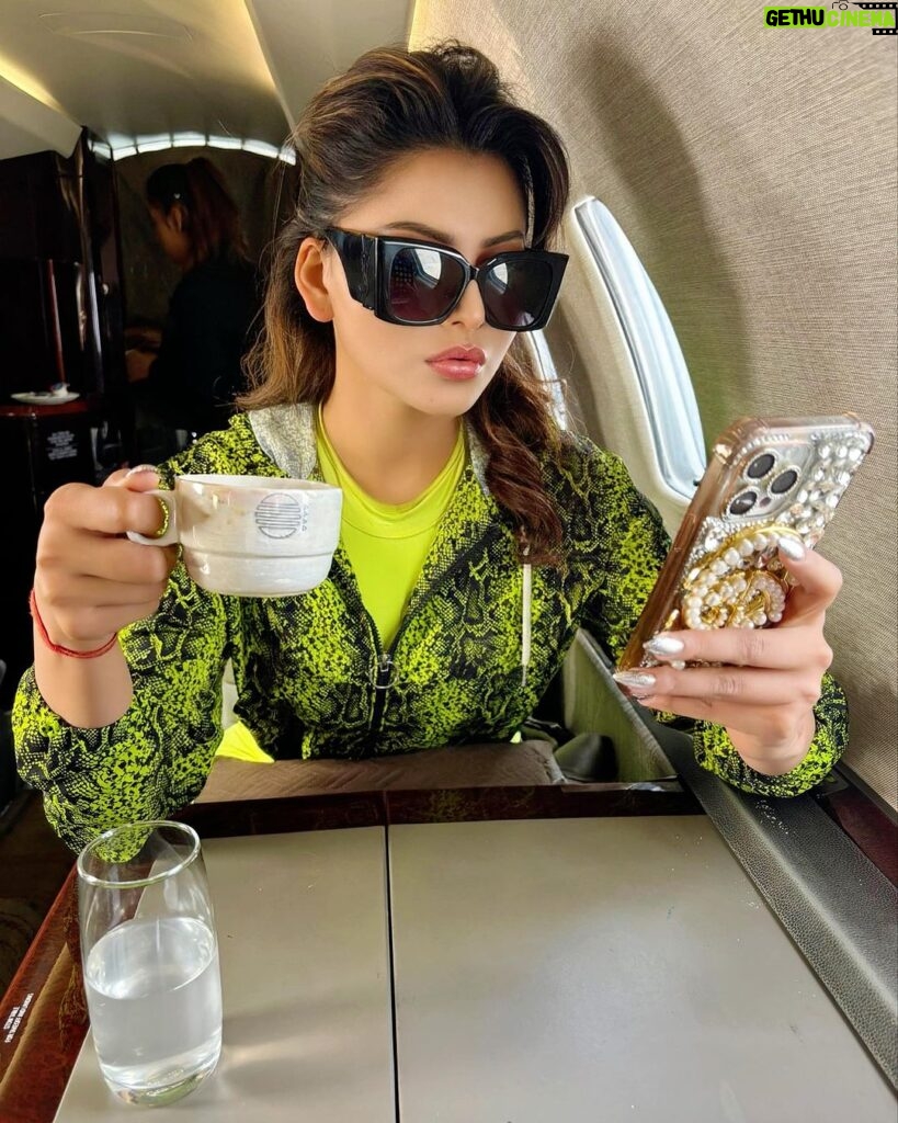 Urvashi Rautela Instagram - Sky above, earth below, and peace within ✨ Home is where my private jet takes me 🏠🛩️ ☆ ☆ ☆ ☆ ☆ ☆ ☆ ☆ #love #UrvashiRautela #UR1 Private Jet Charter