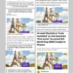 Urvashi Rautela Instagram - @mitchmarsh235 👎🏻 Bro, show some respect to the #WorldCuptrophy 🏆 #MitchellMarsh has put his feet on the top of it just to look cool 👎🏻 ☆ ☆ ☆ ☆ ☆ ☆ ☆ ☆ #love #UrvashiRautela #UR1 #india #cricket #worldcup #australia Eiffel Tower - Paris, France