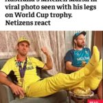 Urvashi Rautela Instagram - @mitchmarsh235 👎🏻 Bro, show some respect to the #WorldCuptrophy 🏆 #MitchellMarsh has put his feet on the top of it just to look cool 👎🏻 ☆ ☆ ☆ ☆ ☆ ☆ ☆ ☆ #love #UrvashiRautela #UR1 #india #cricket #worldcup #australia Eiffel Tower - Paris, France