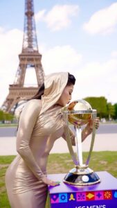 Urvashi Rautela Instagram - Kiss 💋 on your behalf ♥️ #CricketWorldCup 🏆🌍 ☆ ☆ ☆ ☆ ☆ ☆ ☆ ☆ #love #UrvashiRautela #UR1 #cricket #CricketWorldCup #India #paris #france #worldcup #love #UrvashiRautela #reels #reelsinstagram #reelitfeelit #reelkarofeelkaro #reel #reelsvideo #reelsindia #actor #dance #girl #instagood #trending #India #instagram #india #eiffeltower Eiffel Tower - Paris, France