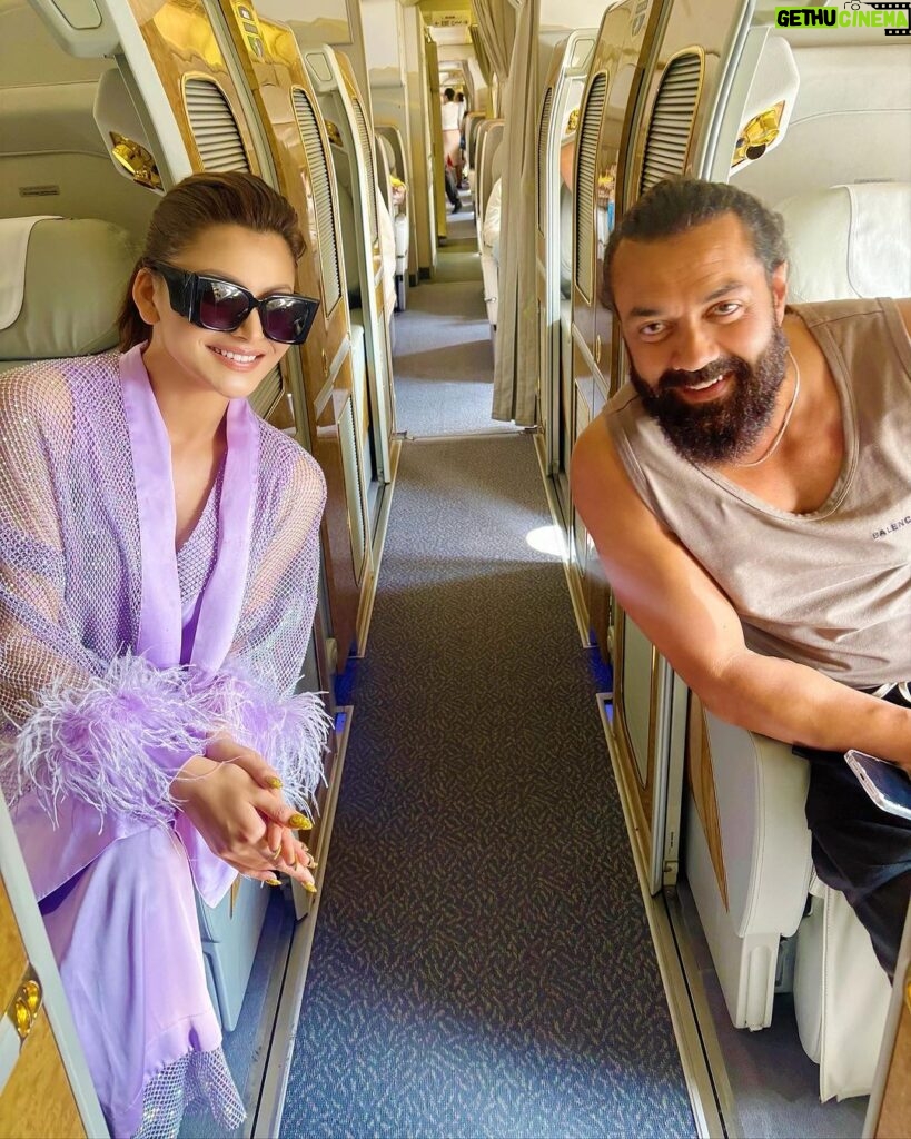 Urvashi Rautela Instagram - Thrilled to welcome #BobbyDeol to our #NBK109 film family 💜 Gratitude to Deol family for launching me in the world of cinema & now can’t wait to share screen space with you in #NBK109 post #SinghSaabTheGreat 🎥 #HappyNewYear Guys 🎉 🎈🎊 ☆ ☆ ☆ ☆ ☆ ☆ ☆ ☆ #love #UrvashiRautela #UR1 #bobbydeol #cinema #meerarautela Dubai, United Arab Emirates