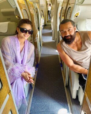 Urvashi Rautela Instagram - Thrilled to welcome  #BobbyDeol to our #NBK109 film family 💜 Gratitude to Deol family for launching me in the world of cinema & now can’t wait to share screen space with you in #NBK109 post #SinghSaabTheGreat 🎥 #HappyNewYear Guys 🎉 🎈🎊

☆

☆

☆

☆

☆

☆ 

☆

☆

  #love #UrvashiRautela #UR1 #bobbydeol #cinema #meerarautela