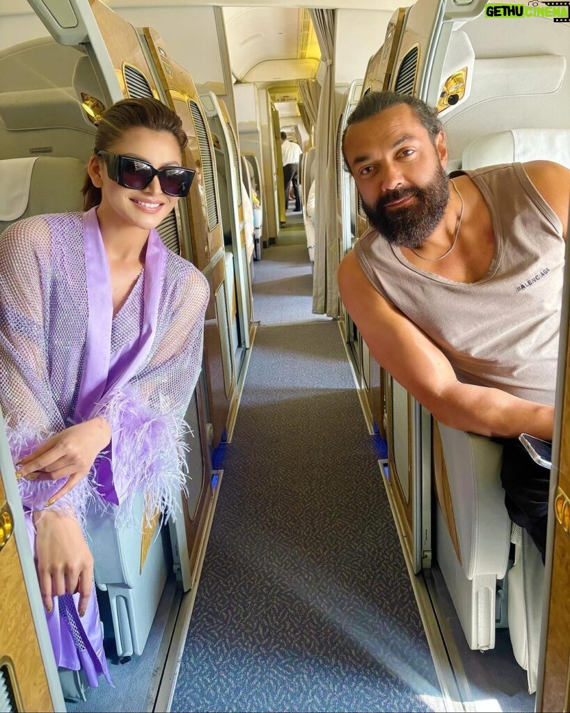 Urvashi Rautela Instagram - Thrilled to welcome #BobbyDeol to our #NBK109 film family 💜 Gratitude to Deol family for launching me in the world of cinema & now can’t wait to share screen space with you in #NBK109 post #SinghSaabTheGreat 🎥 #HappyNewYear Guys 🎉 🎈🎊 ☆ ☆ ☆ ☆ ☆ ☆ ☆ ☆ #love #UrvashiRautela #UR1 #bobbydeol #cinema #meerarautela Dubai, United Arab Emirates