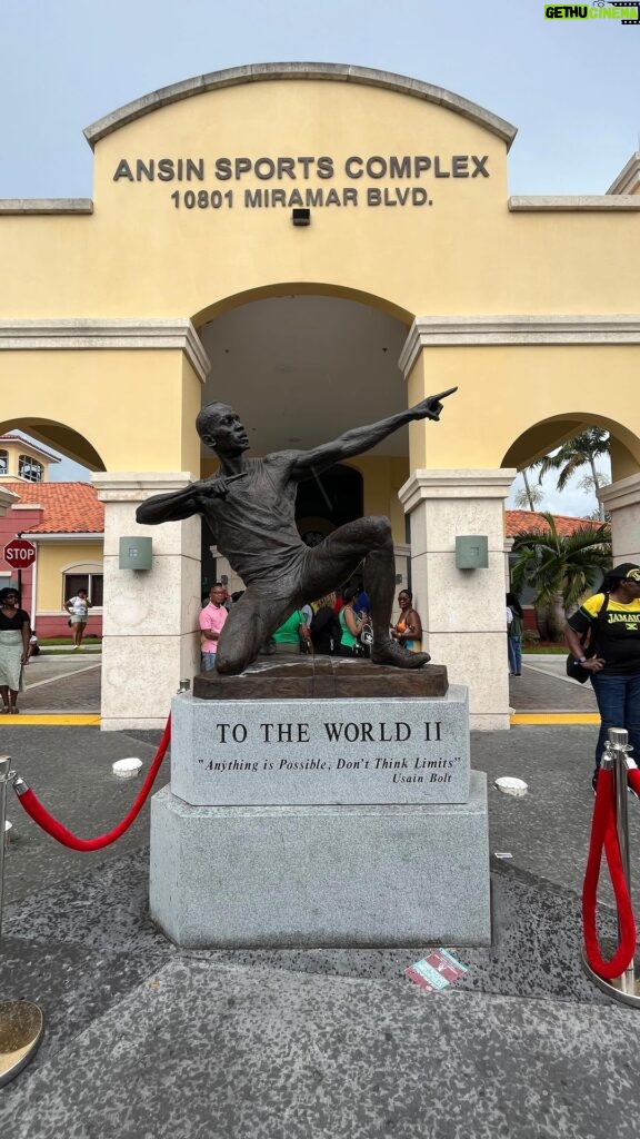 Usain Bolt Instagram - A closer look at the Usain Bolt Sculpture installed at the Ansin Sports Complex in Miramar FL. #Usainboltinmiramar