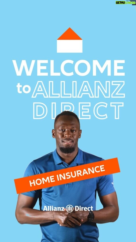 Usain Bolt Instagram - It happens to everyone to be careless, don’t worry. With our Home Insurance we’ll take care of repairing your damages and your distractions are covered.    #AllianzDirect #NowForYou #futureofinsurance