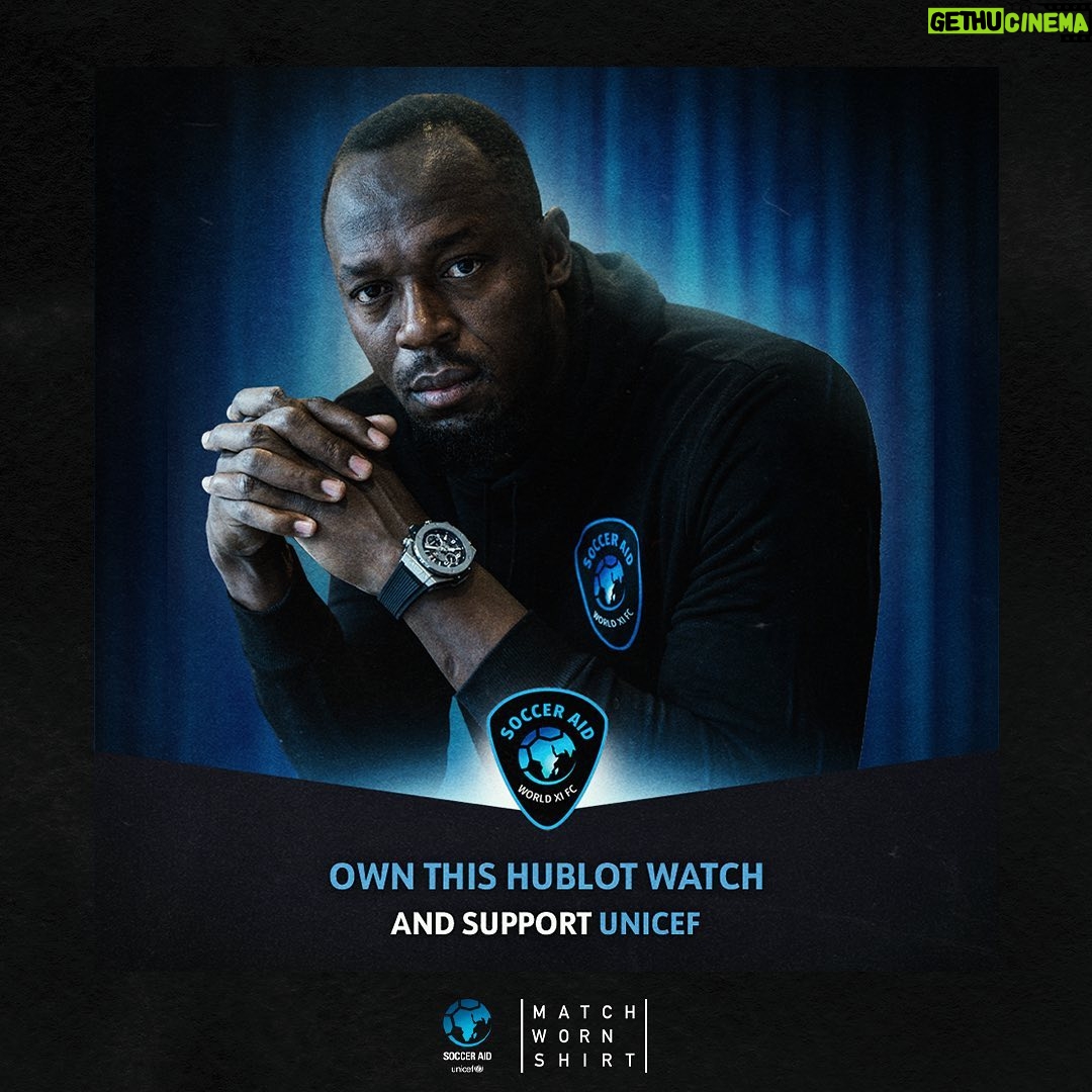 Usain Bolt Instagram - βοΈ Race against time - The @socceraid Special Edition Hublot Big Bang is now up for auction. π Raising funds for UNICEF to promote the rights and wellbeing of every child π Head to @MatchWornShirt.official and make it yours