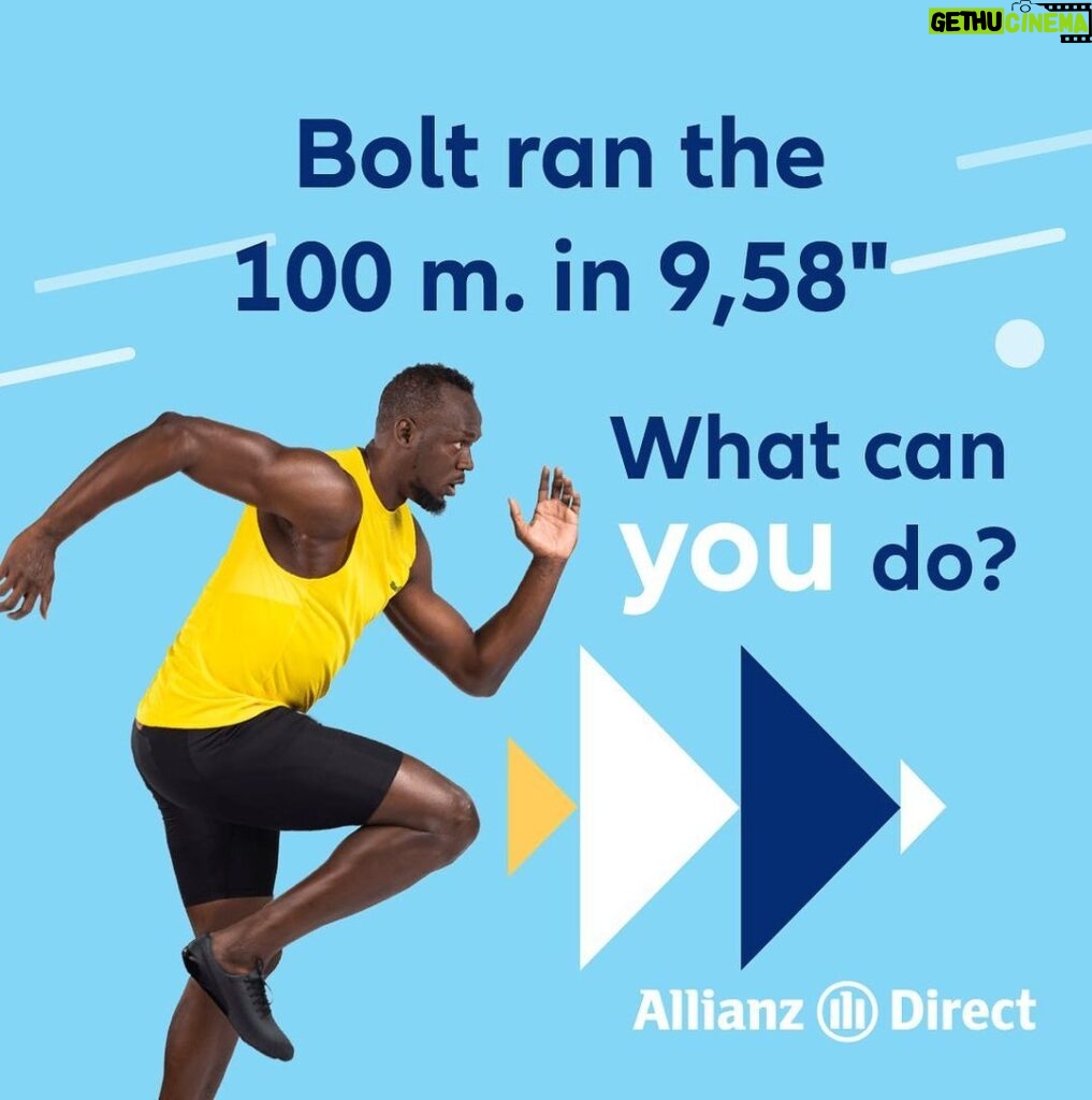 Usain Bolt Instagram - Ready, set, go! Did you find the different car? And the ideal policy? Write in the comments if you got close to Bolt’s record. #AllianzDirect #NowForYou #futureofinsurance