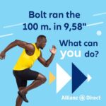 Usain Bolt Instagram - Ready, set, go! Did you find the different car? And the ideal policy? Write in the comments if you got close to Bolt’s record. #AllianzDirect #NowForYou #futureofinsurance