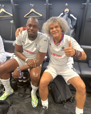 Usain Bolt Instagram - CONMEBOL game yesterday #legends 🏃🏿‍♂️⚽️